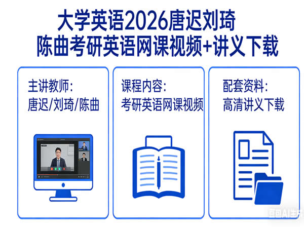 大学英语 2026年考研英语 唐迟 刘琦 陈曲 网课视频